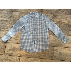Vineyard Vines Whale Shirt Gingham Plaid size 7 Boys Button Front Performance